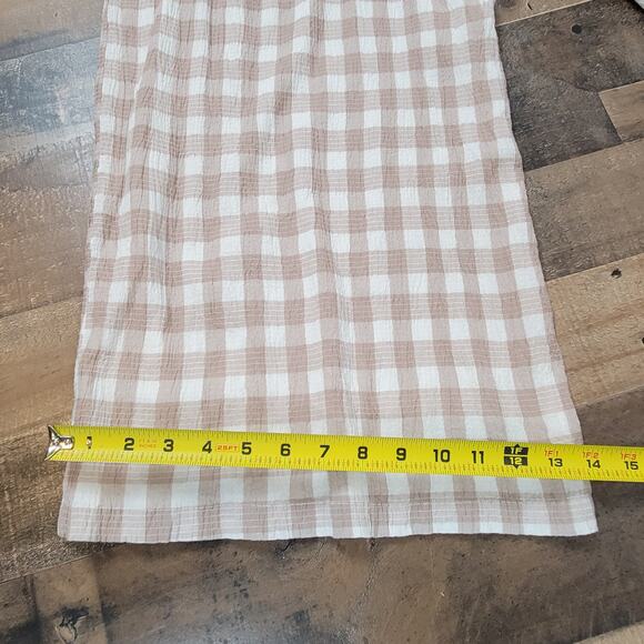 NWT Free People Seersucker Plaid Neutral Gingham Wide Leg Jumpsuit‎ Womens 8 - Picture 16 of 16
